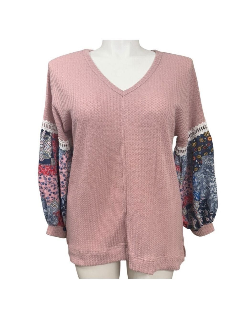 Miholl Blouse, Size L, Pink Multicolor